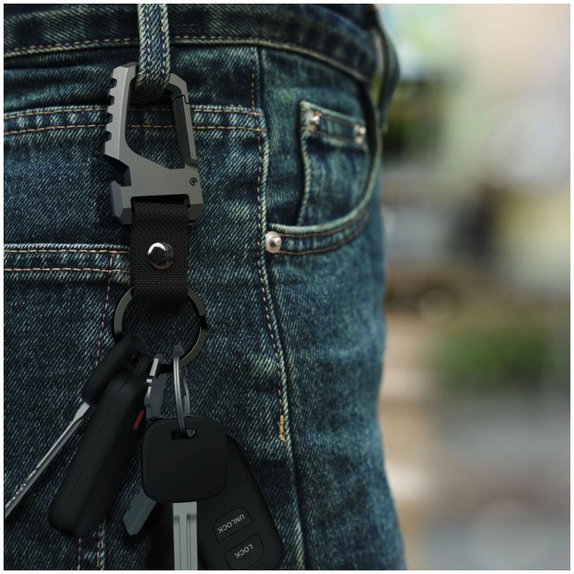 Keychain Slidelock Carabiner Keychain, Gunmetal, Tech-Protect