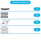 Replacement set for Rowenta X-Plorer S75s (1x Main brush, 2x Filters, 2x Side brushes, 2x Mop cloths)