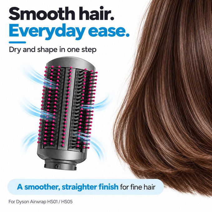 Soft Smoothing Brush for Dyson Airwrap HS01, HS05, Iron / Fuchsia