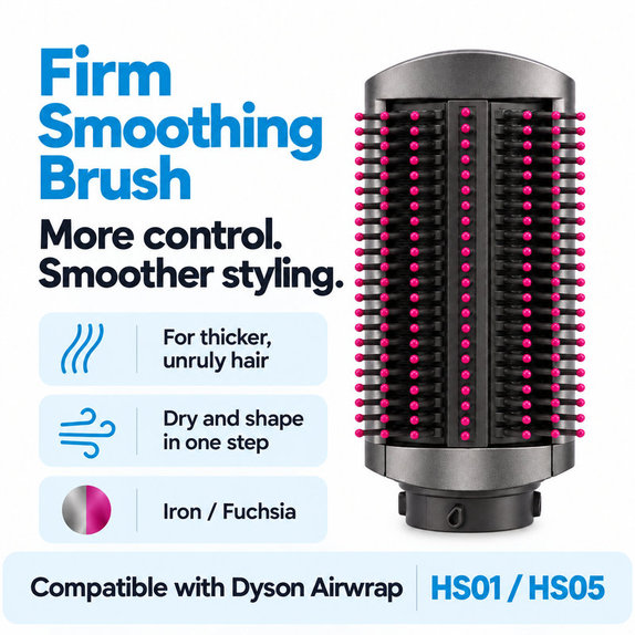 Firm Smoothing Brush for Dyson Airwrap HS01, HS05, Iron / Fuchsia