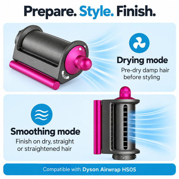 Coanda Smoothing Dryer for Dyson Airwrap HS05, Iron / Fuchsia