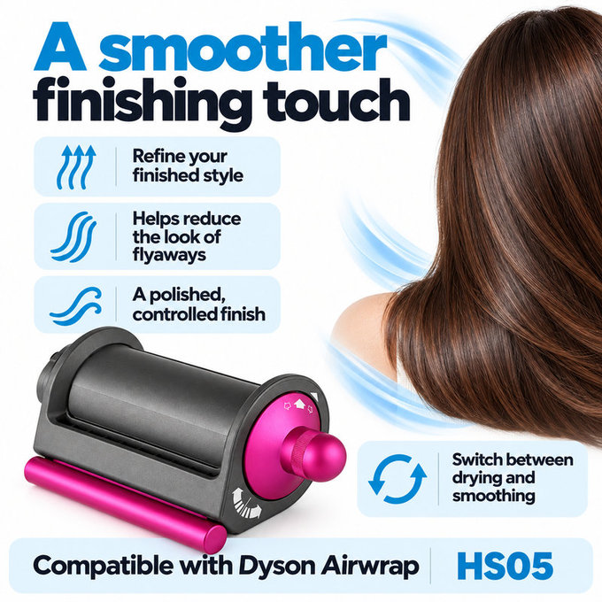 Coanda Smoothing Dryer for Dyson Airwrap HS05, Iron / Fuchsia