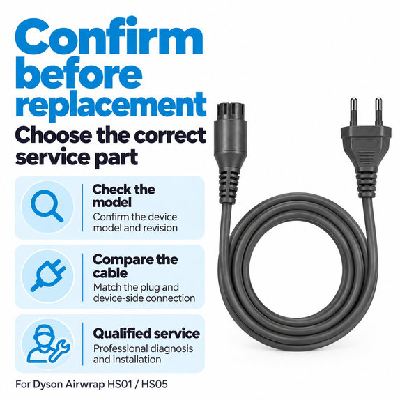 Power Cable for Dyson Airwrap HS01, HS05