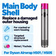 Main Body Shell for Dyson Airwrap HS01, HS05, Nickel / Fuchsia