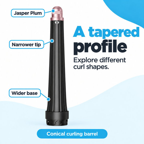 Conical Curling Barrel for Dyson Airwrap HS05, Jasper Plum