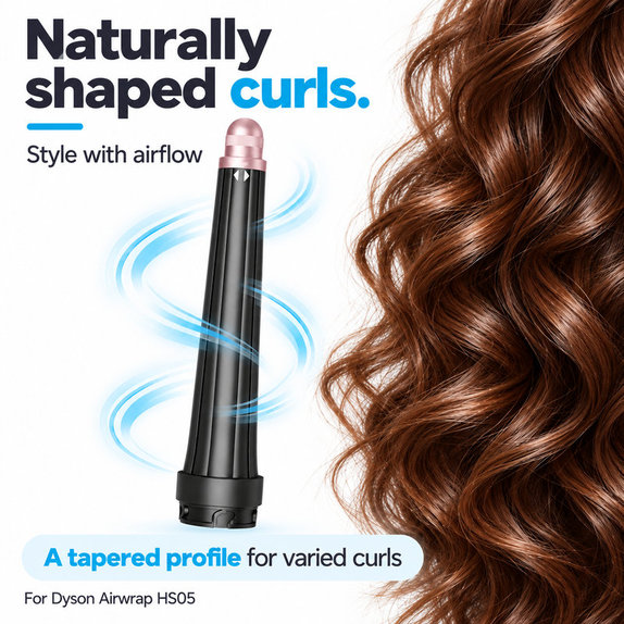 Conical Curling Barrel for Dyson Airwrap HS05, Jasper Plum