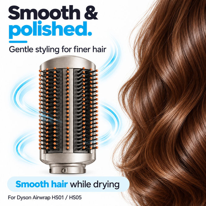 Soft Smoothing Brush for Dyson Airwrap HS01, HS05, Nickel / Copper