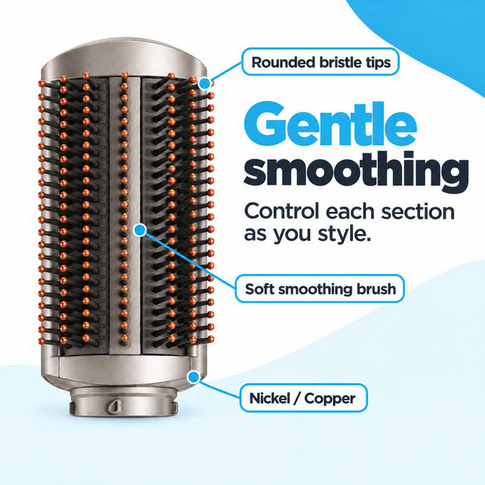 Soft Smoothing Brush for Dyson Airwrap HS01, HS05, Nickel / Copper
