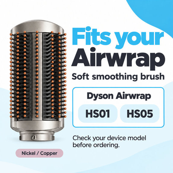 Soft Smoothing Brush for Dyson Airwrap HS01, HS05, Nickel / Copper
