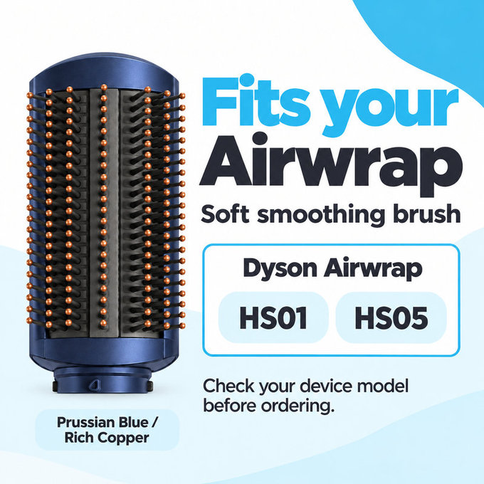 Soft Smoothing Brush for Dyson Airwrap HS01, HS05, Prussian Blue / Rich Copper