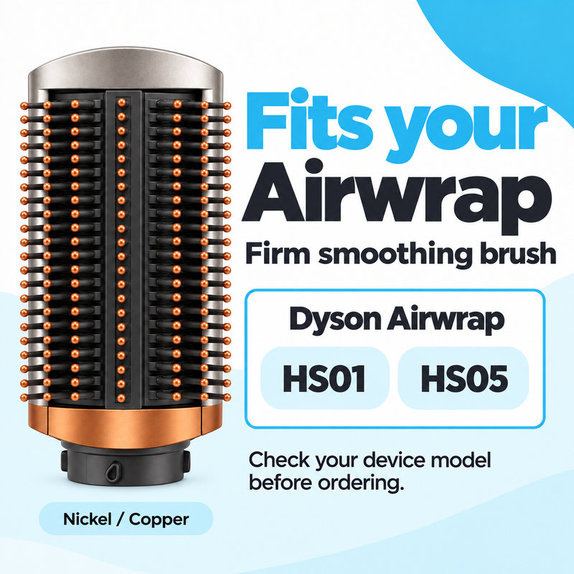 Firm Smoothing Brush for Dyson Airwrap HS01, HS05, Nickel / Copper