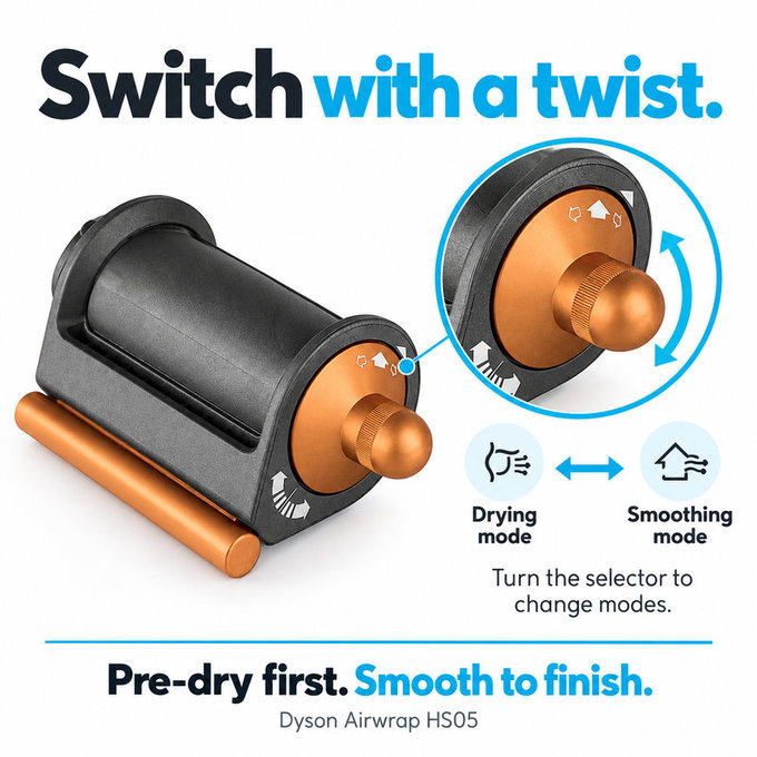 Coanda Smoothing Dryer for Dyson Airwrap HS05, Nickel / Copper