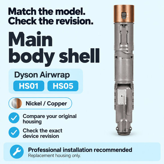 Main Body Shell for Dyson Airwrap HS01, HS05, Nickel / Copper