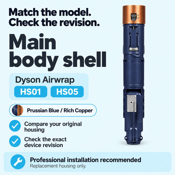 Main Body Shell for Dyson Airwrap HS01, HS05, Prussian Blue / Rich Copper