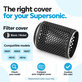Filter Cover for Dyson Supersonic HD01, HD03, HD07, HD15, HD16, Black / Nickel