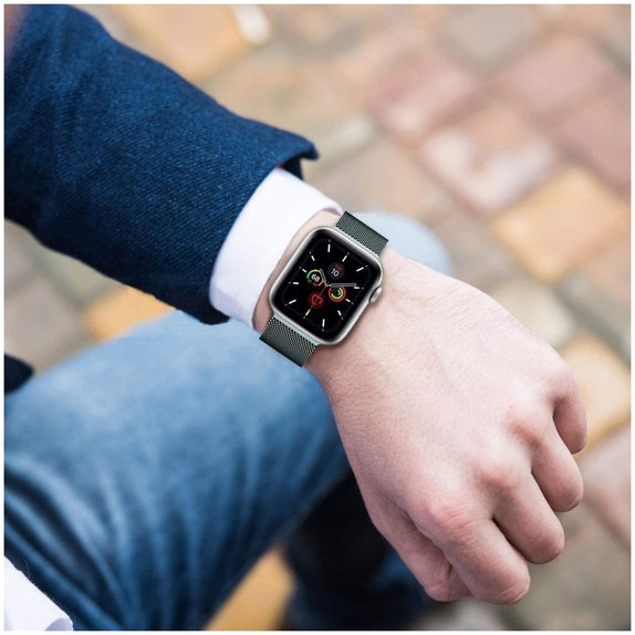 Strap Milaneseband for Apple Watch 8 / 9 / 10 / 11 / Se (40 / 41 / 42 mm), Rose Gold, Tech-Protect