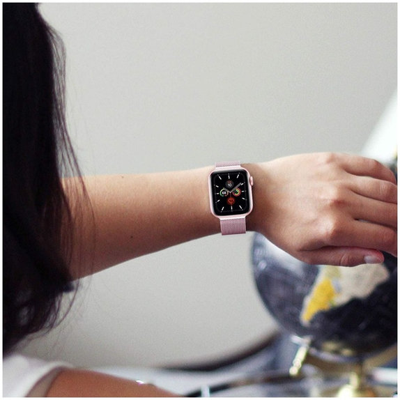 Strap Milaneseband for Apple Watch 8 / 9 / 10 / 11 / Se (40 / 41 / 42 mm), Rose Gold, Tech-Protect