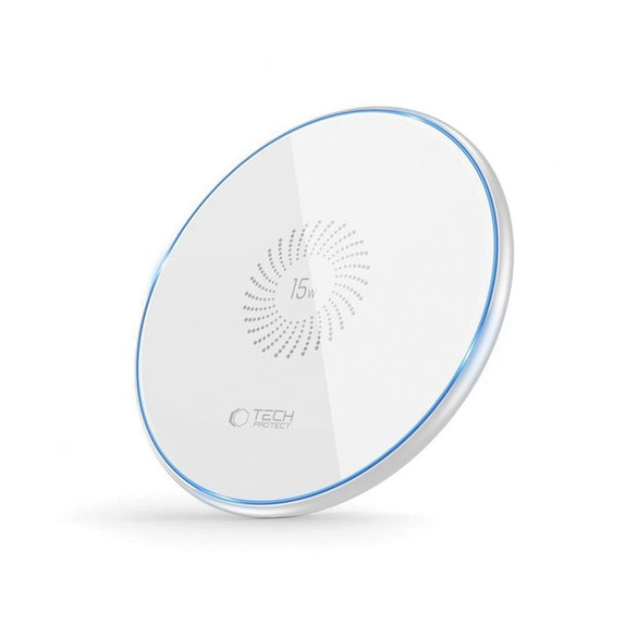 Wireless charger QI15W-C1 15W, white, Tech-Protect