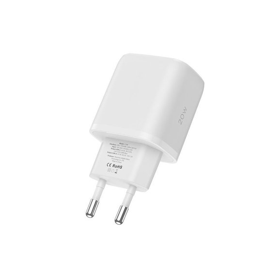 Wall charger C20W 2-PORT PD 20W / QC3.0 + Lightning Cable, white, Tech-Protect