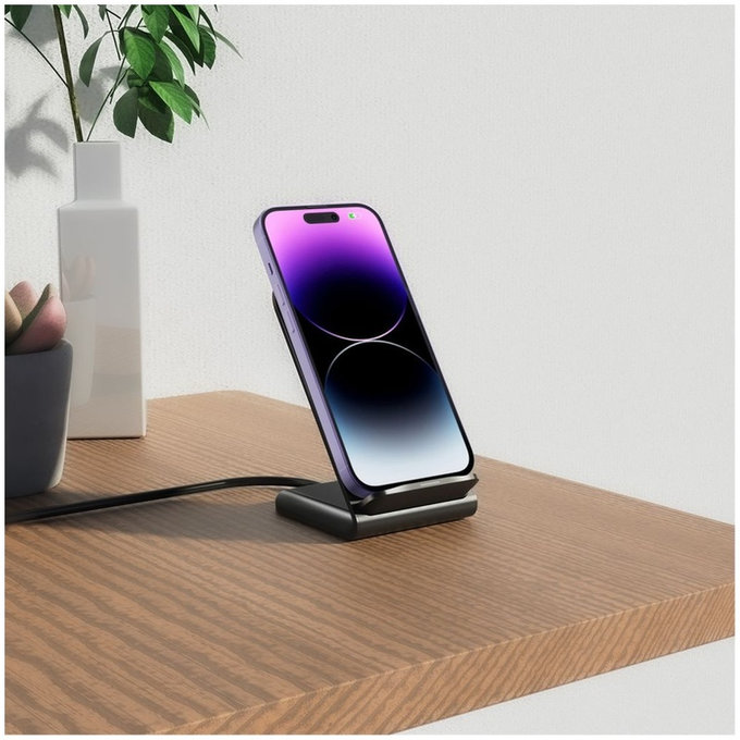 Wireless charger QI15W-S2 15W, black, Tech-Protect
