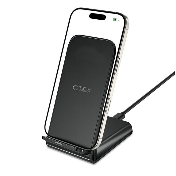 Wireless charger QI15W-S2 15W, black, Tech-Protect