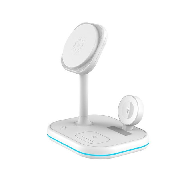 Wireless charger QI15W-A27 3IN1 Magnetic MagSafe, white, Tech-Protect