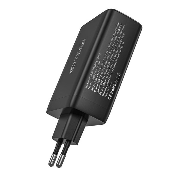 Wall charger NC100W-GAN 4-PORT PD 100W / QC3.0, white, Tech-Protect