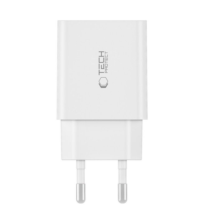 Wall charger C35W 2-PORT PD 35W, white, Tech-Protect