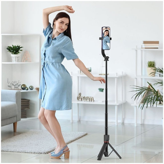 Selfie stick with tripod L04S MagSafe, black, Tech-Protect