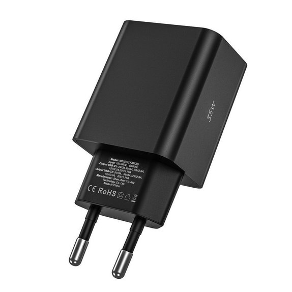 Wall charger C35W 2-PORT PD 35W + USB-C Cable, white, Tech-Protect