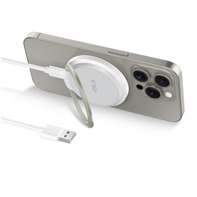 Wireless charger QI15W-A33 Magnetic MagSafe, white, Tech-Protect