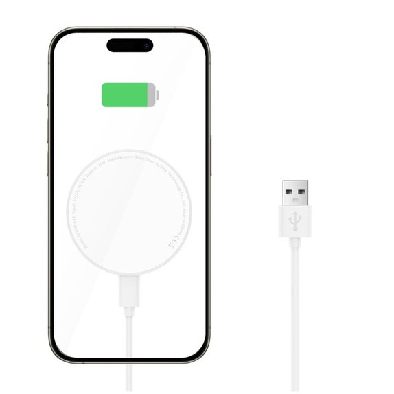 Wireless charger QI15W-A33 Magnetic MagSafe, white, Tech-Protect