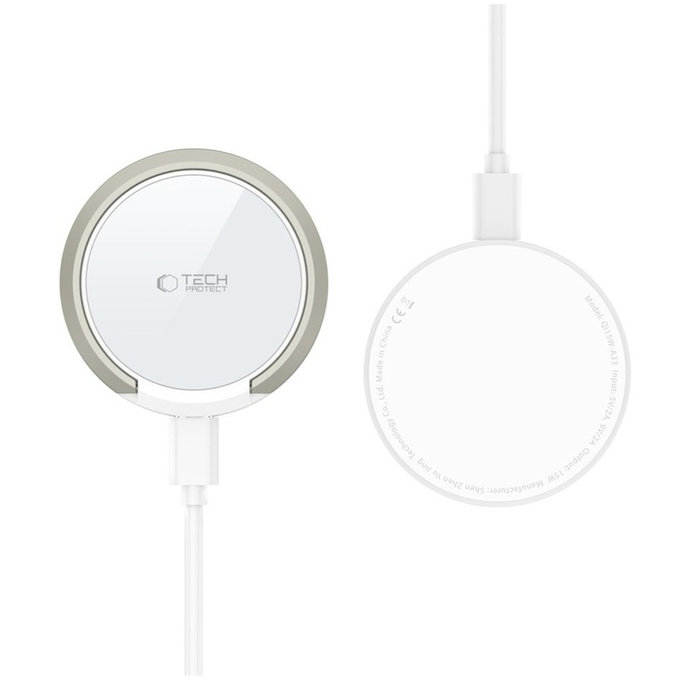 Wireless charger QI15W-A33 Magnetic MagSafe, white, Tech-Protect