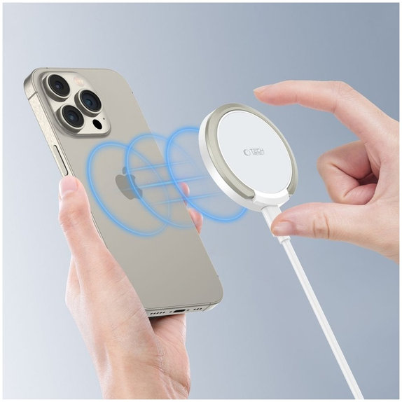Wireless charger QI15W-A33 Magnetic MagSafe, white, Tech-Protect