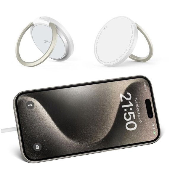 Wireless charger QI15W-A33 Magnetic MagSafe, white, Tech-Protect