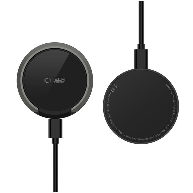 Wireless charger QI15W-A33 Magnetic MagSafe, black, Tech-Protect