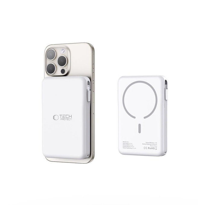 Power bank PB31 Lifemag MagSafe 10000mAh, white, Tech-Protect