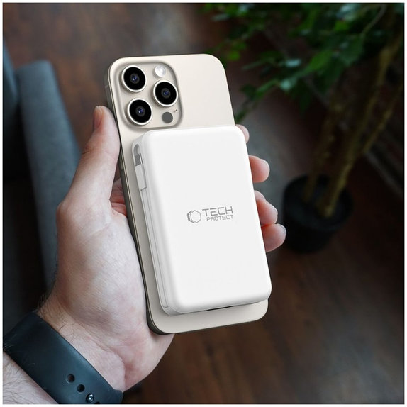 Power bank PB31 Lifemag MagSafe 10000mAh, white, Tech-Protect