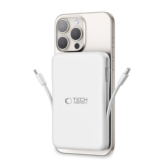 Power bank PB31 Lifemag MagSafe 10000mAh, white, Tech-Protect
