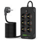 Wall charger PC6X6 Power Strip 3 USB & 3 USB-C & 6 Socket 200cm, black, Tech-Protect