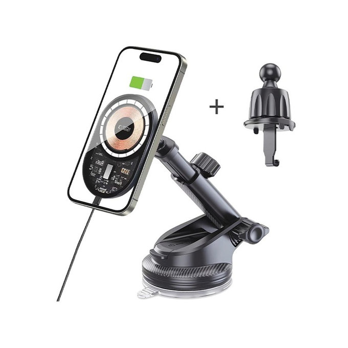 Car mount MM15W-V6 Magnetic MagSafe Dashboard & Vent 15W, Black/Interior, Tech-Protect