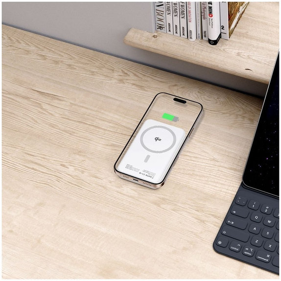 Power bank PB24 Lifemag Qi2 MagSafe 10000mAh, white, Tech-Protect
