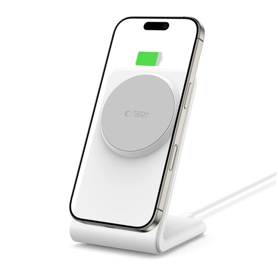 Wireless charger QI15W-A38 Magnetic MagSafe, white, Tech-Protect