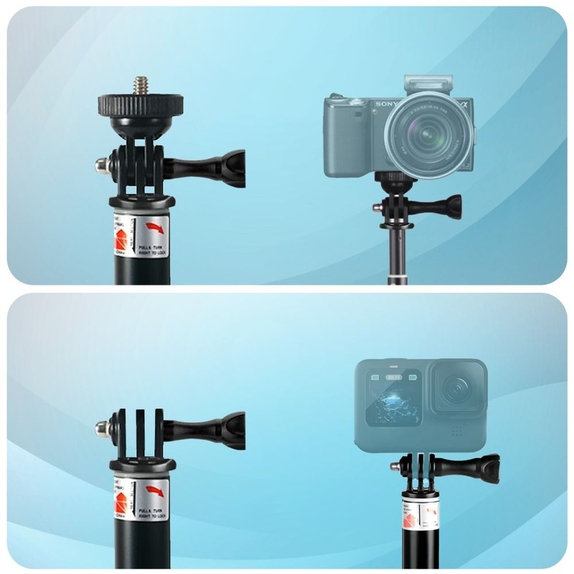 Selfie stick with tripod GA100 for GoPro / Dji / INSTA360, black, Tech-Protect