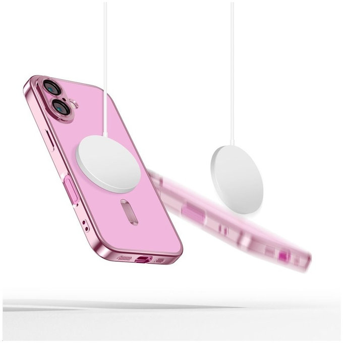 Case MagFlex MagSafe for iPhone 16 Shiny Rose, Tech-Protect