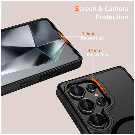Case MagMat MagSafe for Galaxy S25 Ultra, Matte Black, Tech-Protect
