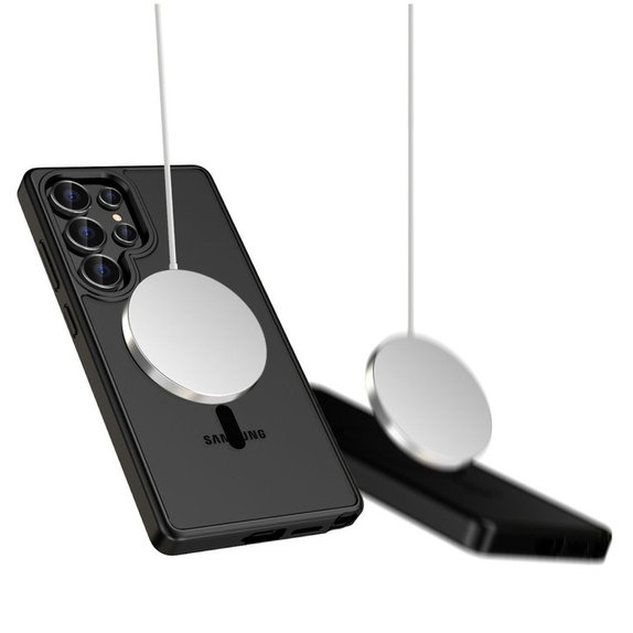 Case MagMat MagSafe for Galaxy S25 Ultra, Matte Black, Tech-Protect
