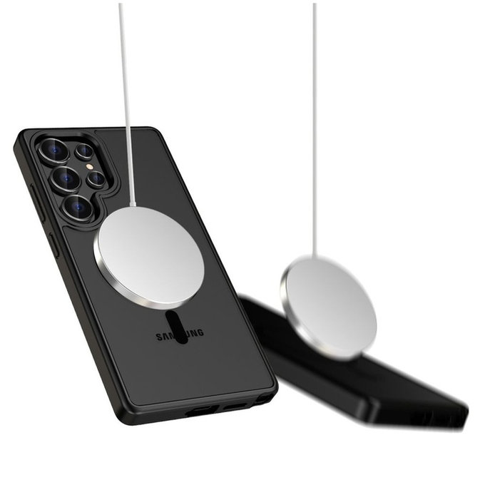 Case MagMat MagSafe for Galaxy S25 Ultra, Matte Black, Tech-Protect