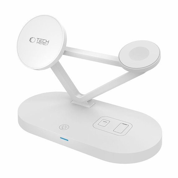 Wireless charger QI15W-A41 3IN1 Magnetic MagSafe, white, Tech-Protect
