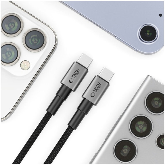 Cable Ultraboost Dna USB-C Cable PD 100W / 5A 300cm, Iron Grey, Tech-Protect